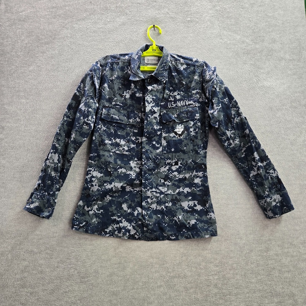 US Navy Men Jacket XS Blue Digital‎ Camo BDU Military Combat